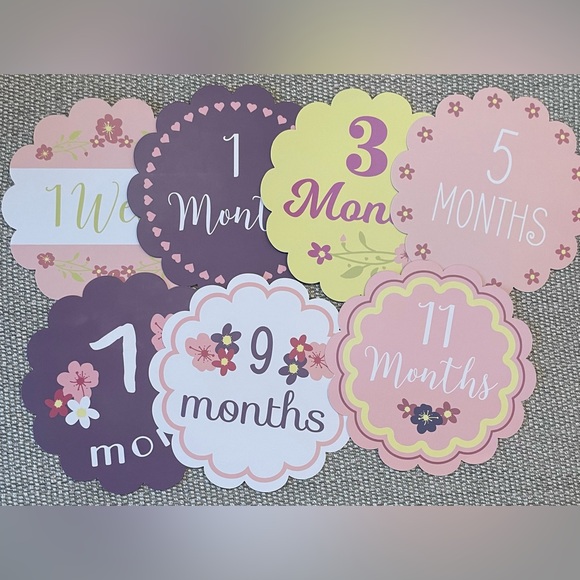 Like New! Baby’s First Isnt She Lovely Muslin Blanket and Milestone Card Set. - Picture 4 of 5